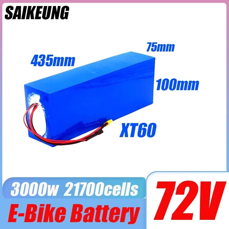 72v battery 20 25 30 35 40 45 50 60ah Batterie 3000w 84V Electric Bike Motor Electric Scooter Ebike 21700 Battery Pack with BMS