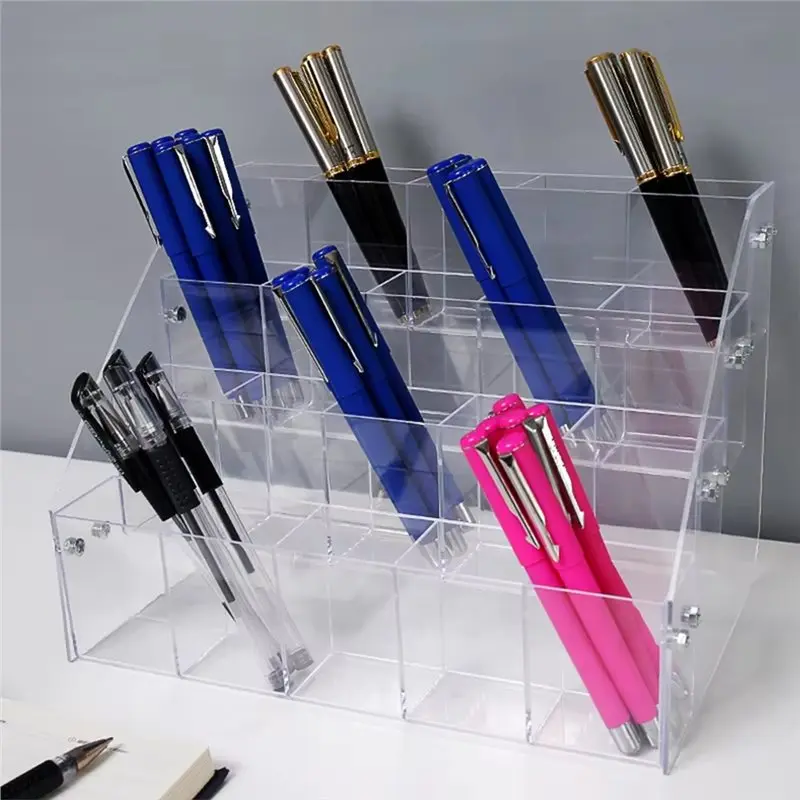 【LAST CHANCE】Multi-Slot For Retail Stationery Pen Display Stand-Countertop Organizer For Showcase
