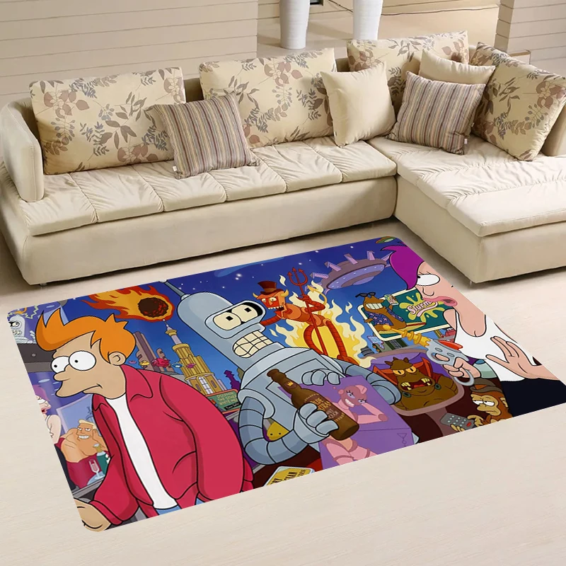 Carpets Cartoon F-FuturamaS Rugs House Entrance Mat Aesthetic Room Decoration Kitchen Carpet Home Balcony Foot Rug Doormat Door