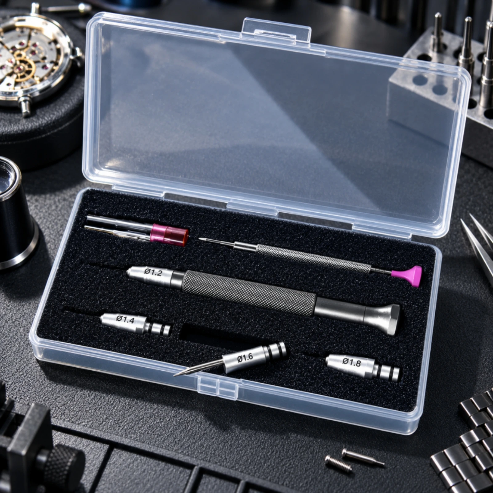 Precision Screwdriver Set with Case Interchangeable Bits Precision Watch-Repair Screwdriver Kit Portable Wear-Resistant