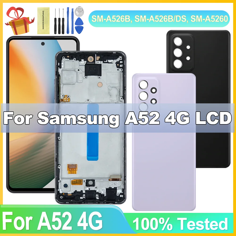 AAA+ quality TFT LCD For Samsung Galaxy A52 4G A525F/DS LCD Display Touch For Galaxy A52 Screen Replacement