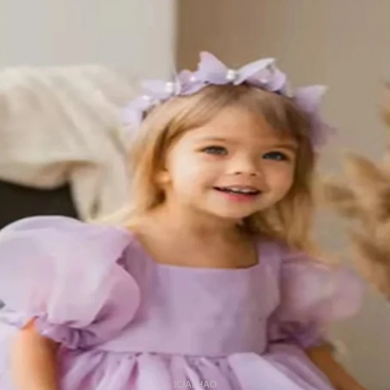 

Teen Girl Clothes 2025 Purple Children Girls Tutu Princess Host Performance Party Gown Outfit Dress Costume Kids Sweet New Piano