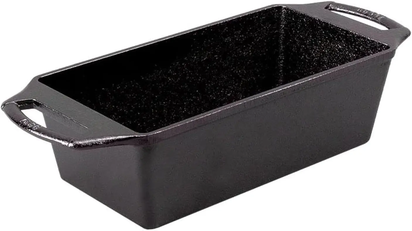 

8.5x4.5 Inch Black Cast Iron Loaf Pan for Even Baking, Rust-Resistant & Durable Kitchen Tool