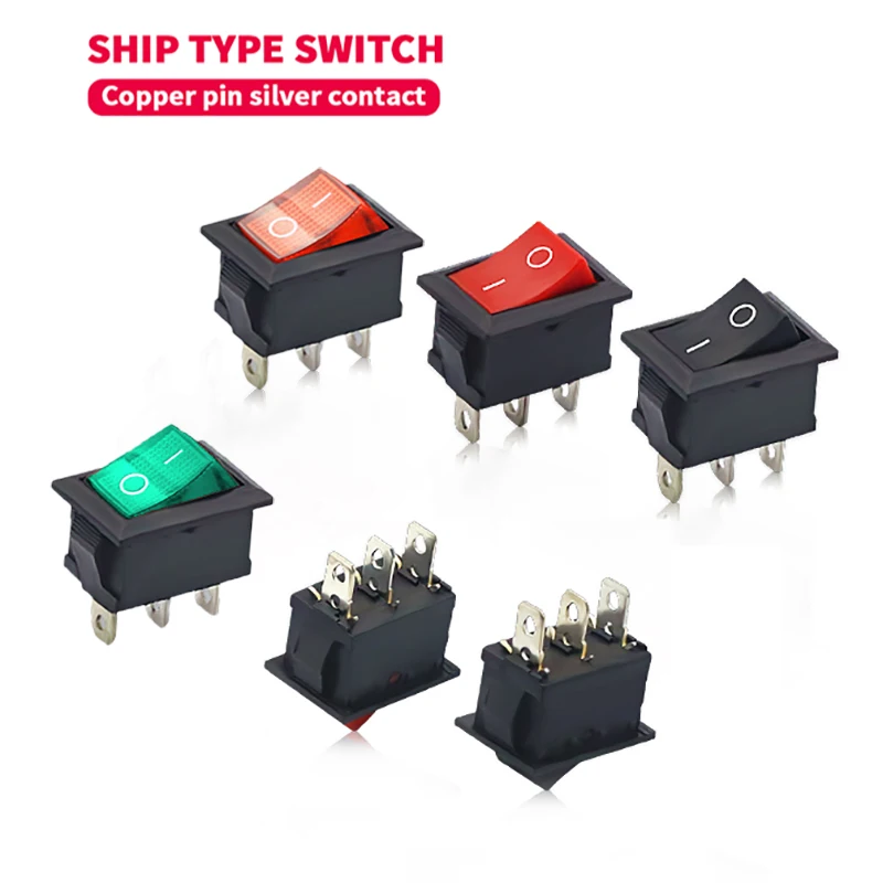 5szt Kcd1 Kcd3 Mini przełącznik kołyskowy On Off Switch 2 Pin 3 Pin 6A/250V 10A/125V Pozycja Czarny przełącznik kołyskowy łodzi — zdjęcie 2