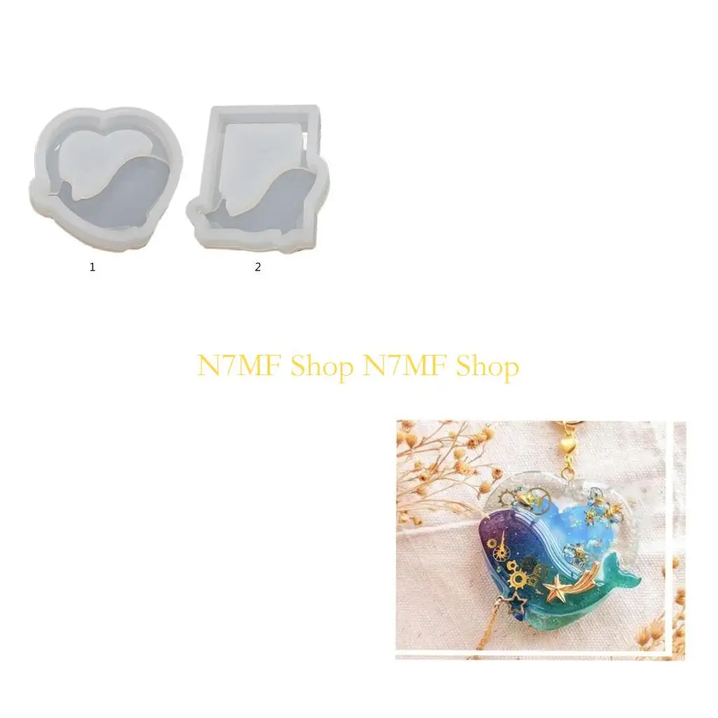 

N7MF Silicone Resin Mold Dolphin Epoxy Casting Mold for Jewelry Making,Craft DIY,Pendant Charm,Keychain,Home Decors