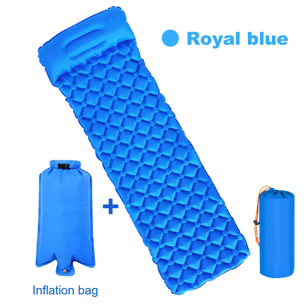 

1 Set Inflatable Mattress with Inflatable Bag Outdoor Nylon TPU Material Portable Sleeping Mat Damp Proof Waterproof Pad Cushion