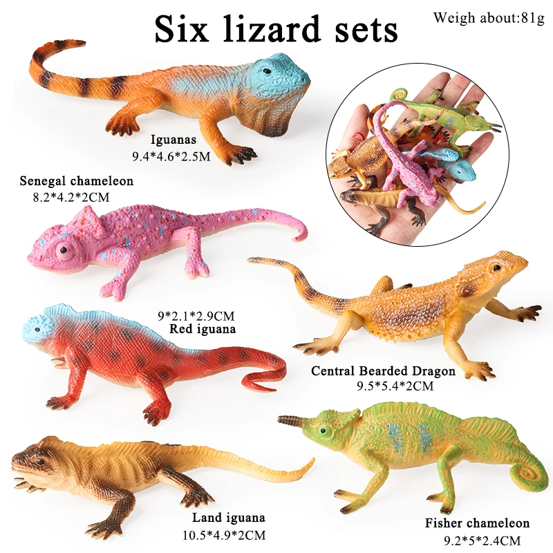 Oenux Neue Simulation Wilde Reptil Tiere Action-figuren Eidechse Modell Figuren Kinder Bildung Kognitive Szene Dekoration Spielzeug – Detail 2