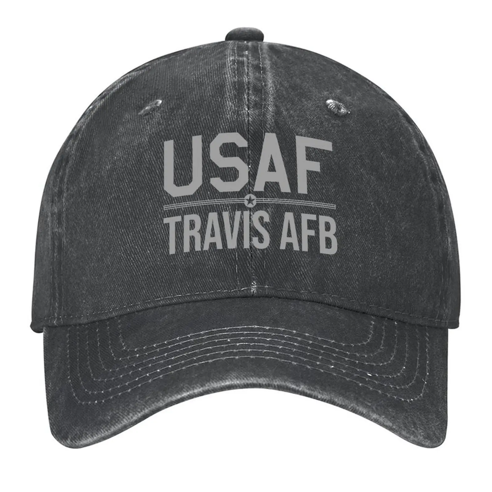 

USAF TRAVIS AIR FORCE BASE (GRAY) Baseball Cap Vintage Golf fun hats tactical cap Women's Hats For The Sun Men's