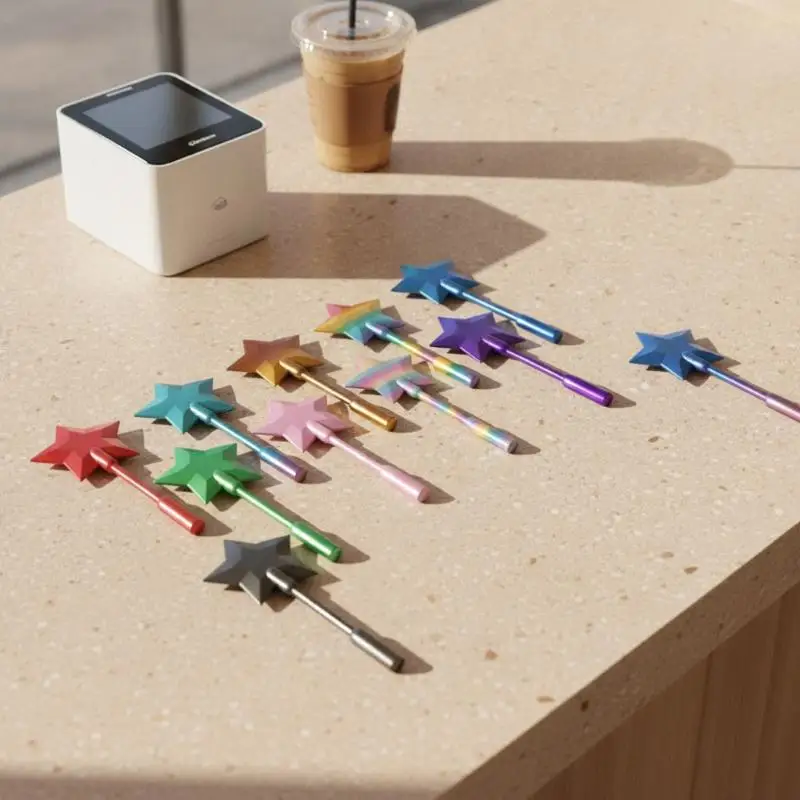 3D Printed Star Magic Wand Tap-to-Pay Credit Card Holder, Cute Portable Wand Shape Contactless Payment Card Prop