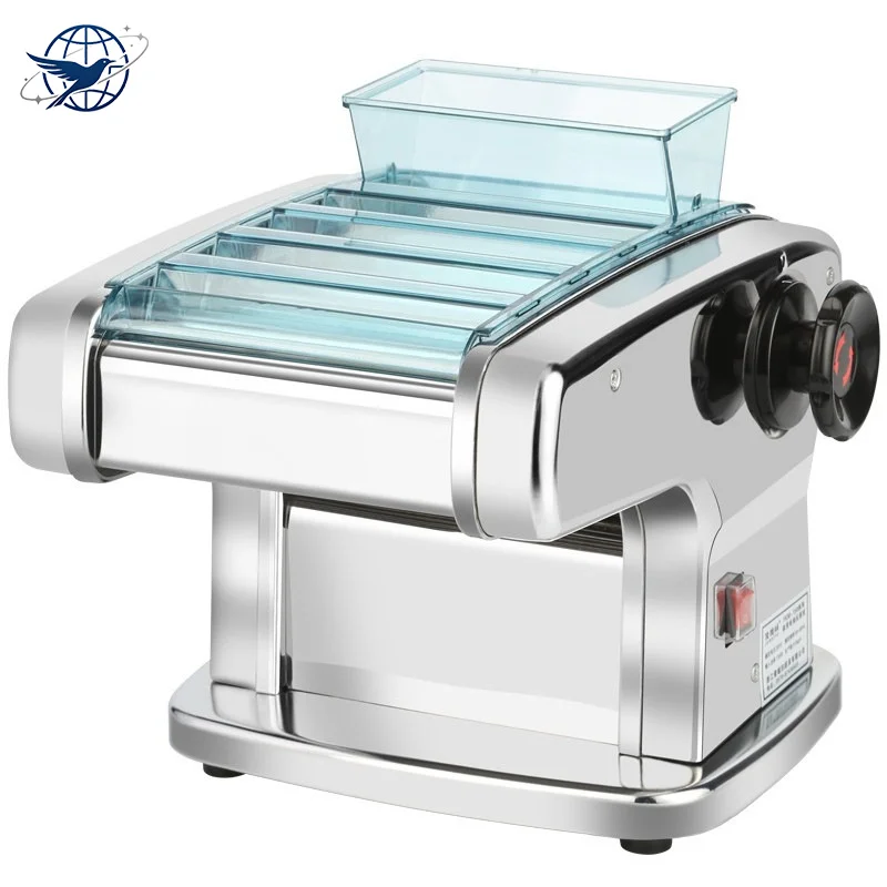 Noodle Press Household Electric, Fully Automatic Small Stainless Steel Noodle Rolling Machine, Dumpling Skin Multifunctional