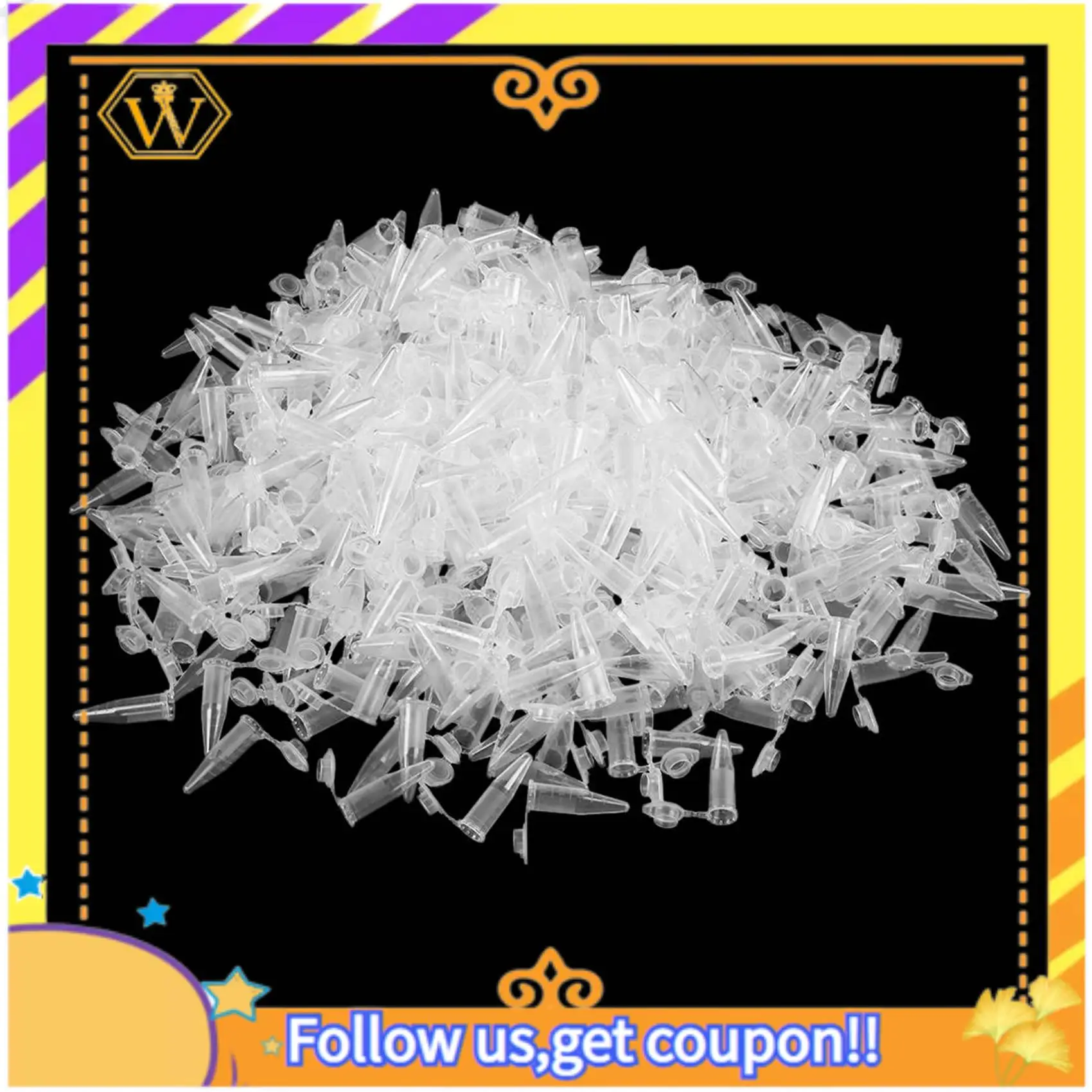 A01K-1000 Pcs Laboratory Clear White Mark Printed Plastic Centrifuge Tube 1.5Ml