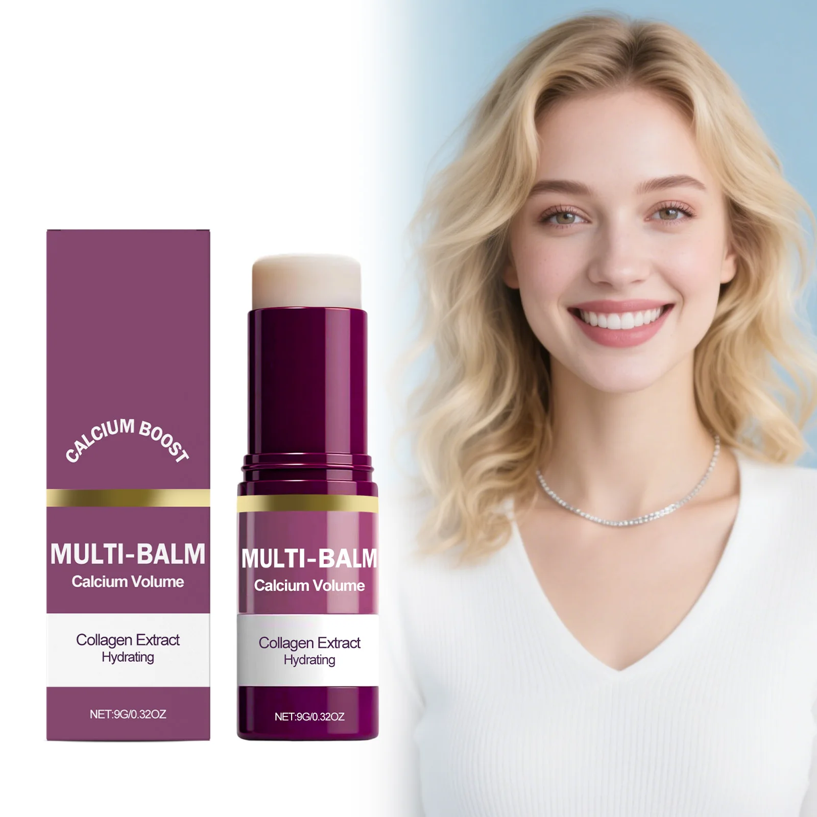 Calcium Boost Collagen Multi Balm Hydrating Moisturizing Stick for Lips Eyes Face Neck Portable Daily Skin Care Balm Stick image 6