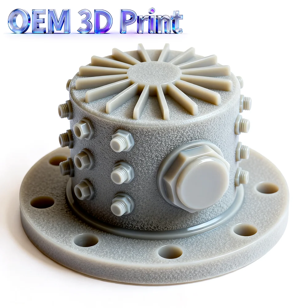 OEM 3D Print Custom Engineering Plastic Valve Housing, Nylon Resin Fluid Control Enclosure Custom Industrial Mechanical Prototyp