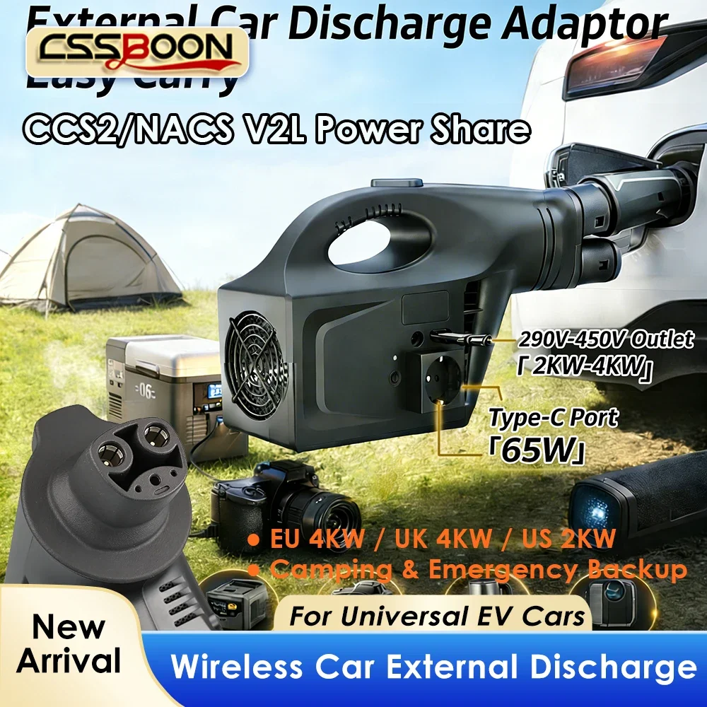 

NACS CCS2 V2L External Power Supply for Tesla 3 Y X S Wireless Car Adapter Emergency Backup Device