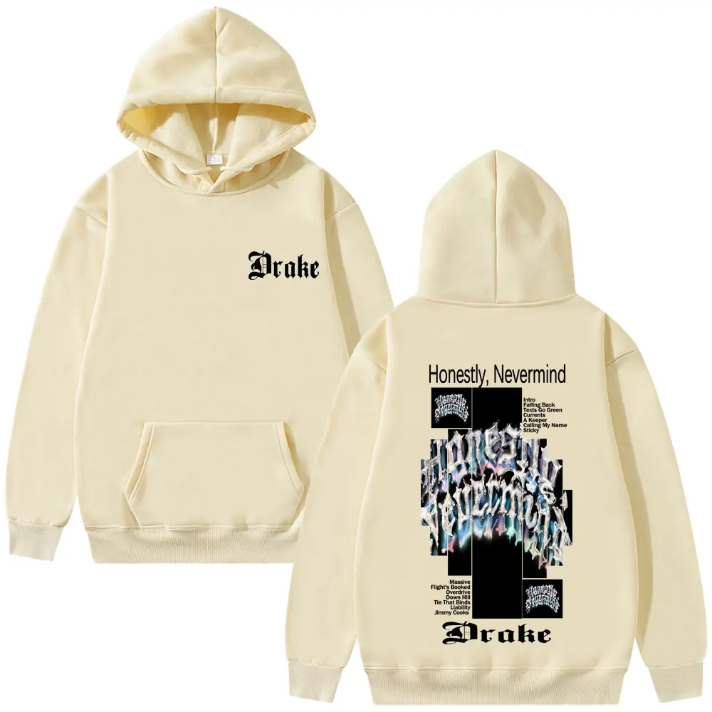 مغني الراب دريك صادقة لا تفعل ألبوم طباعة هوديي الرجال النساء الهيب هوب موضة المتضخم الشارع الشهير الذكور Vintage مقنعين البلوز