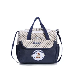 Fashionable printed cartoon multifunctional one shoulder mommy bag Portable lightweight diagonal diaper bag