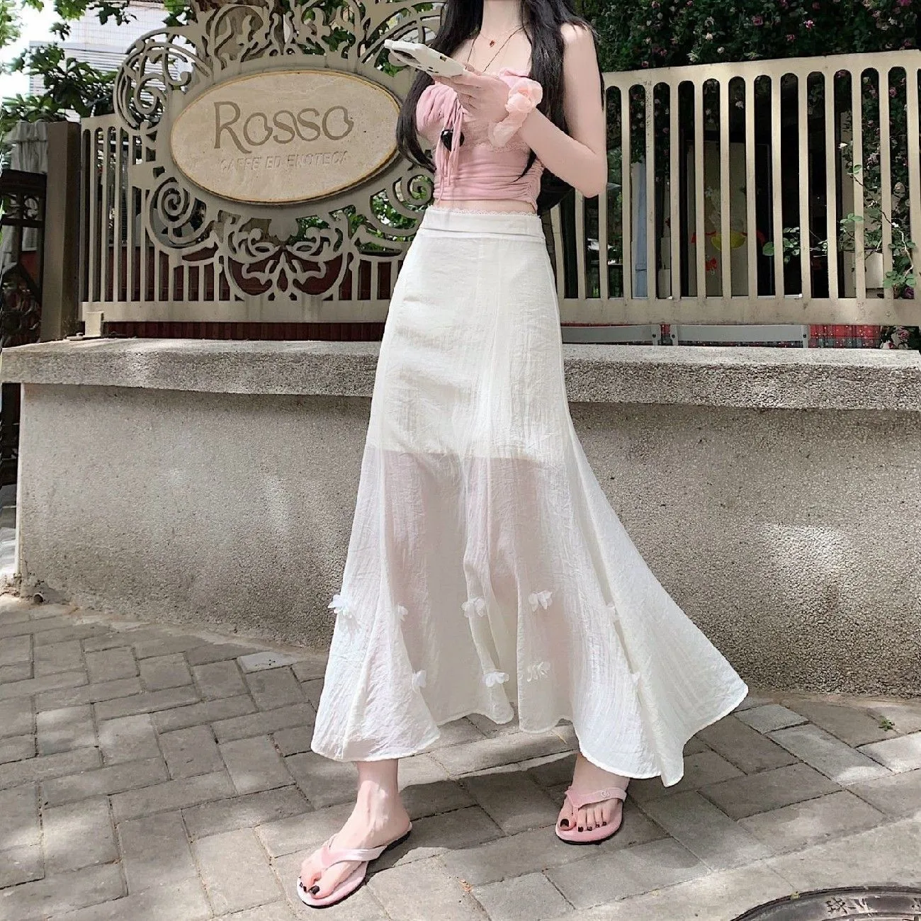 

Новая французская летняя облегающая юбка, женская мода, 3D цветочная юбка с высокой талией, офисные женские вечерние юбки-русалки, элегантная длинная одежда Jupe