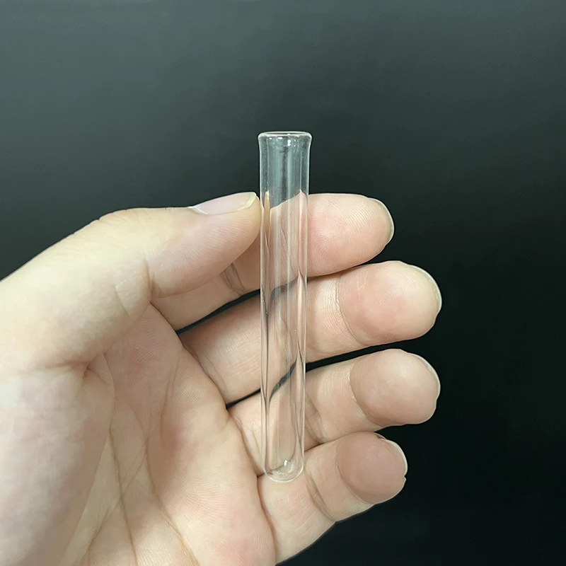 10pcs Thickened curling mouth test tube 10*75mm, O.D. 10mm, L. 75mm, High borosilicate glass round bottom inverted Test Tube