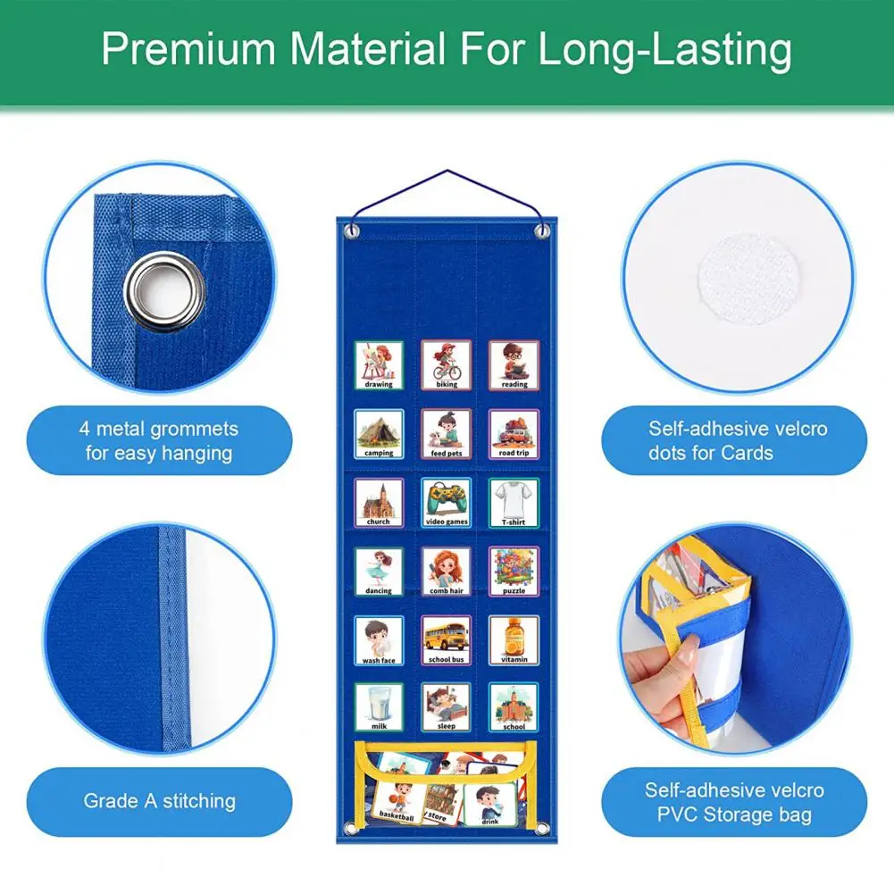 Tabla de Horario Visual para niños, herramienta de aprendizaje de rutina de trabajo diario, plegable, línea de tiempo Visual, suministros escolares para el hogar, 2 en 1, 1 Juego