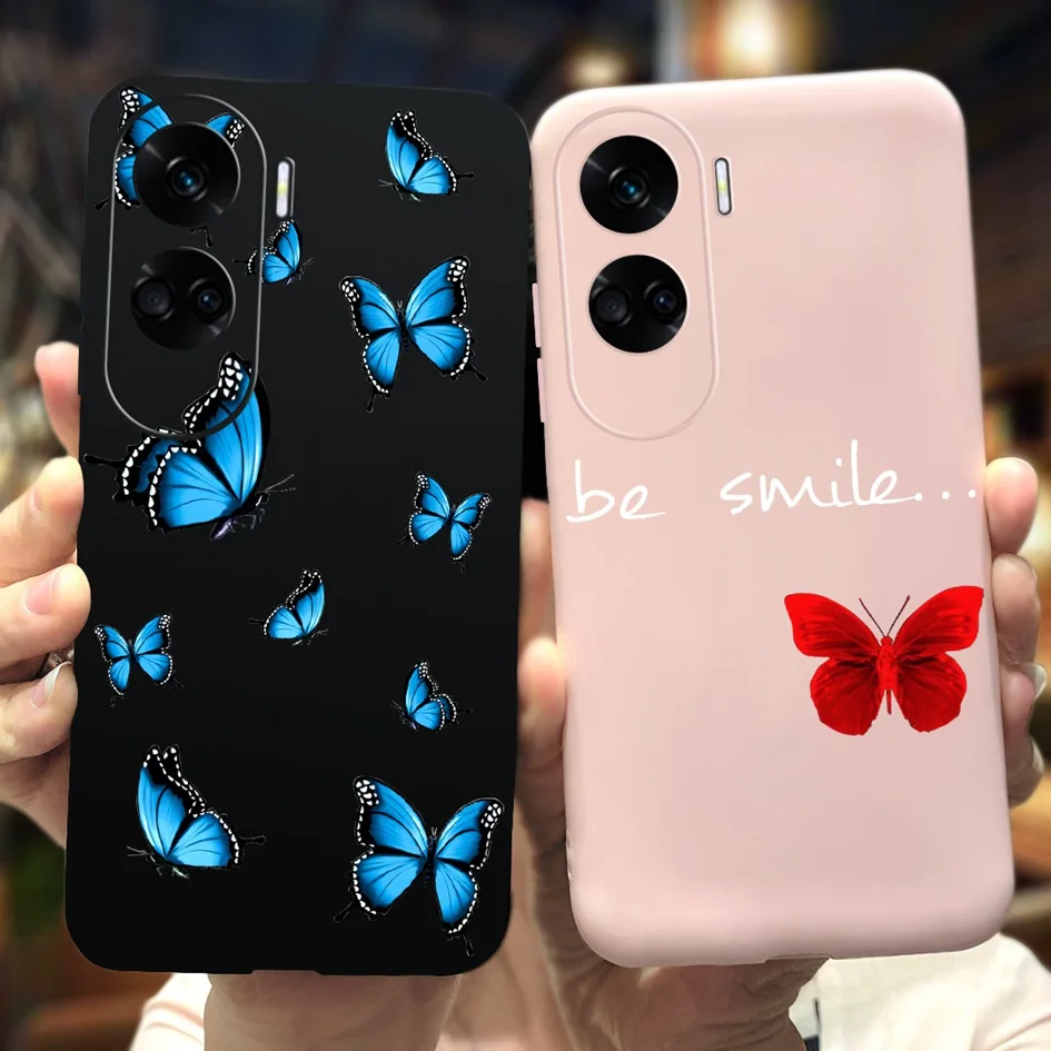 For Cover Honor 90 Lite Phone Case CRT-NX1 Fashion Butterfly Cartoon Slim TPU Soft Silicone Back Cover For Honor 90Lite 5G Funda