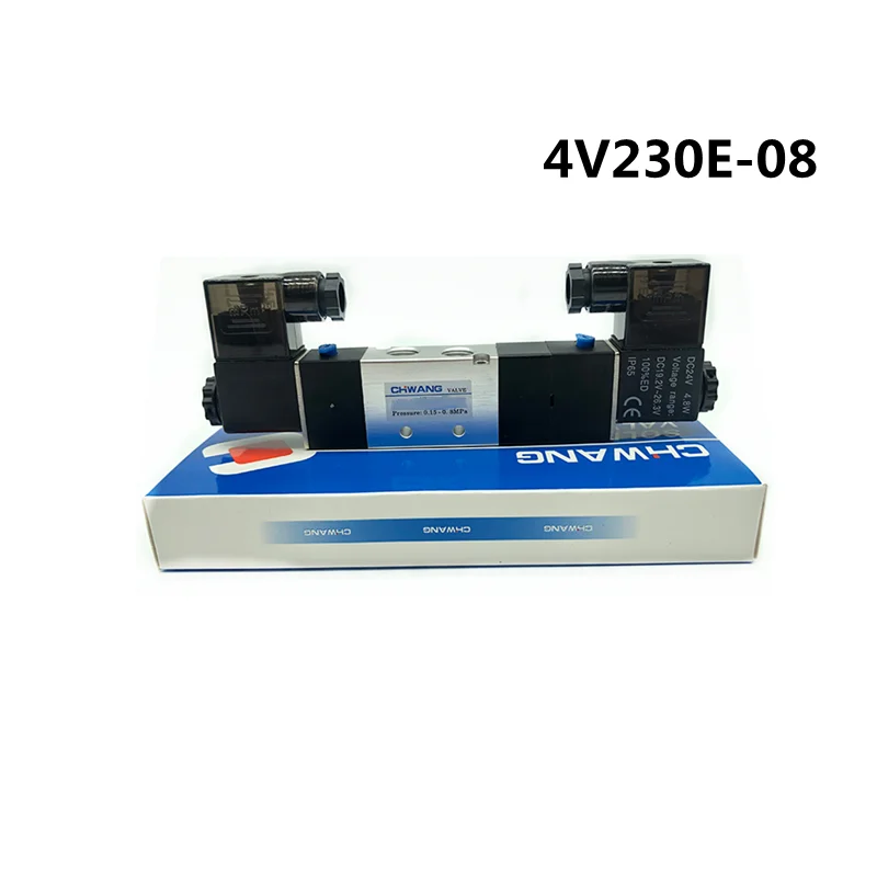 

1Pcs 4V230E-08 Pneumatic Solenoid Valve 5Way 3Position 1/4" Central Exhaust DC12V/DC24V/AC110V/AC220V