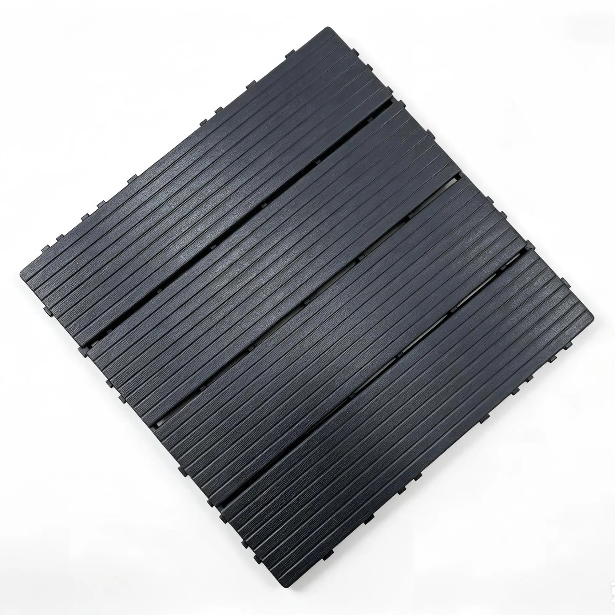 44 Pack Plastic Interlocking Deck Tiles, 12 x 12 Inch Waterproof Outdoor Floor Tiles, Non-Slip Snap Together Patio Deck