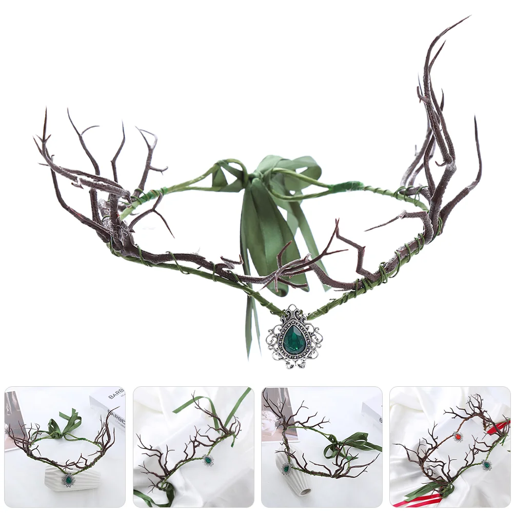 

Antler Tiara Halloween Costumes Fairy Outfit Forehead Decoration Bridal Chain Child Men Apparel