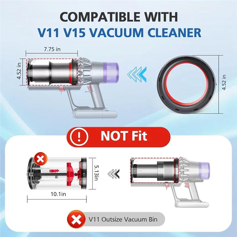 قطع غيار لدايسون V11 V15 SV17 حاوية الغبار حلقة لإحكام الإغلاق ملحقات دلو الغبار