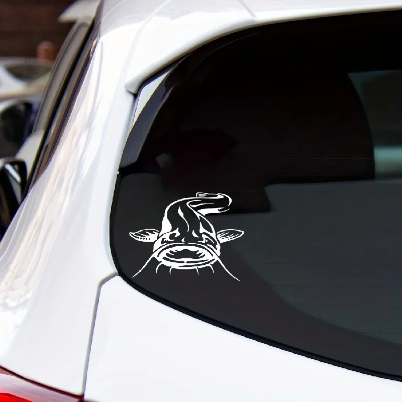 Big Catfish Windshield Car Sticker Motorcycle Helmet Waterproof Camper Snowboard Surfboard RV Decal