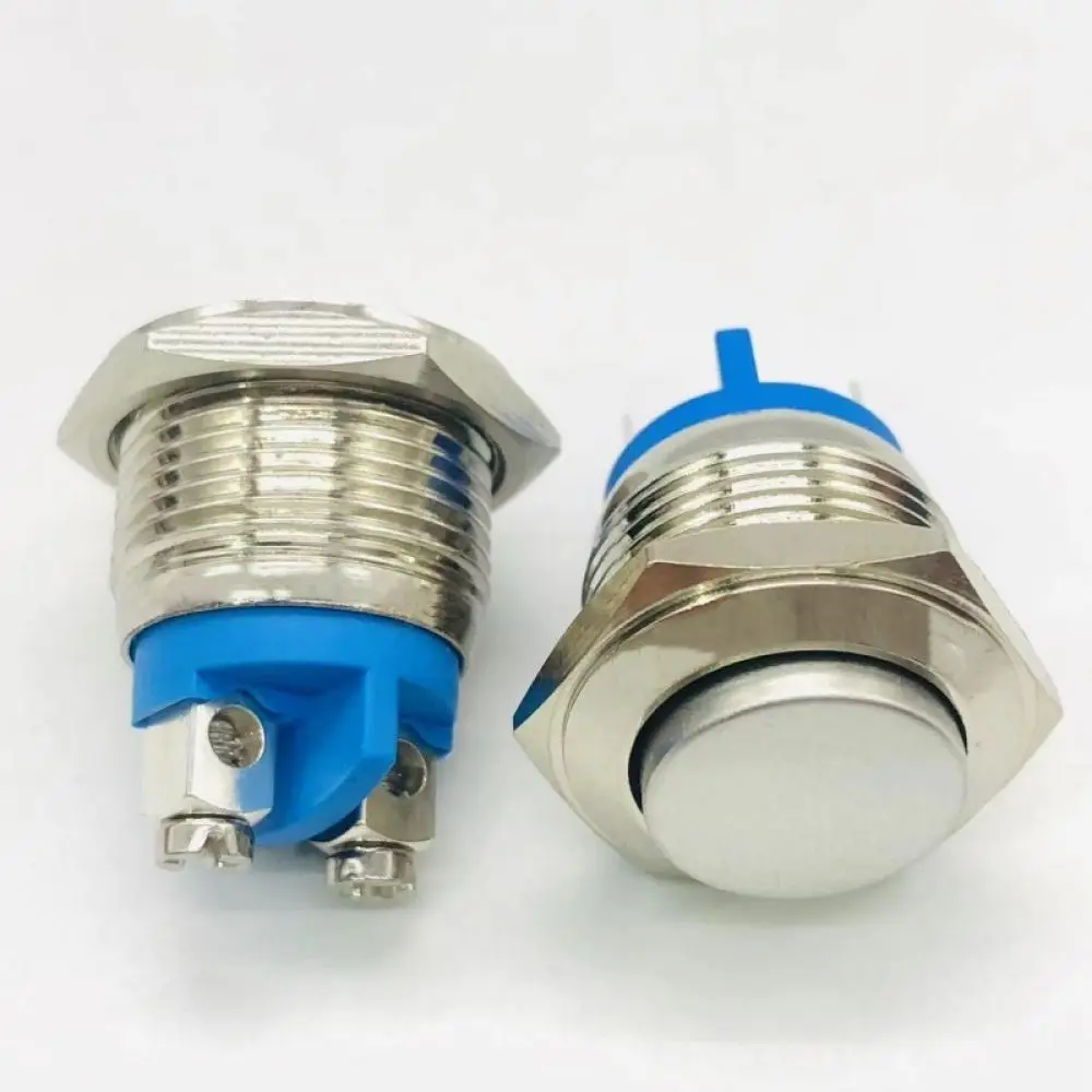 High Reliability Metal Push Button Switch 12mm 16mm 19mm 22mm Self Locking Reset Copper Contact Industrial Automation Component