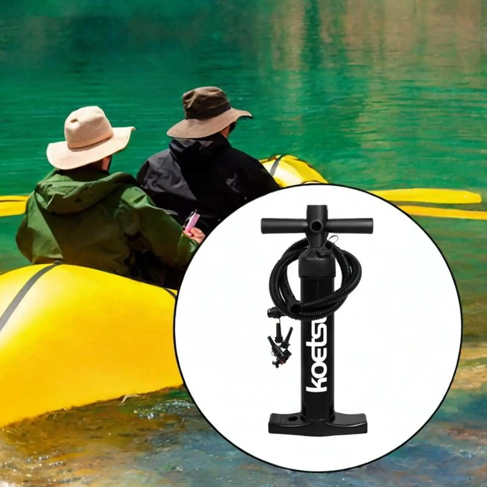 

Воздушный насос для каяка, ручной насос, воздушный насос, портативный ручной аксессуар с манометром, ручной насос