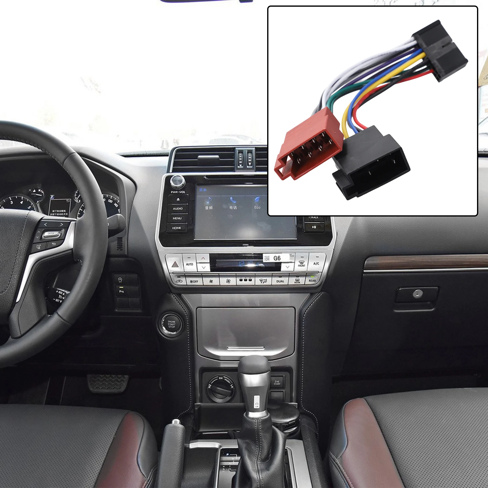 Car Radio ISO Adapter 20pin Cable Din Connector Car CD Tail Line Stereo Radio Player For Most Car Radios Power Cord Replacement