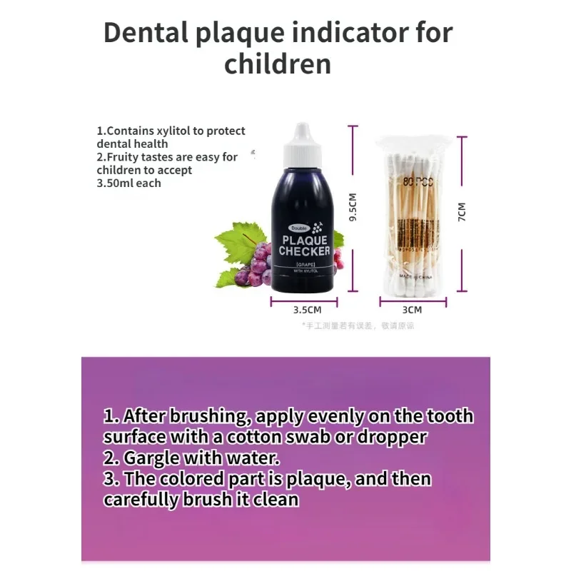 Indicatore di placca dentale Agente di divulgazione Macchia di tartaro Prova Esame Display dentale Liquido Proteggi la salute dei denti Igiene orale