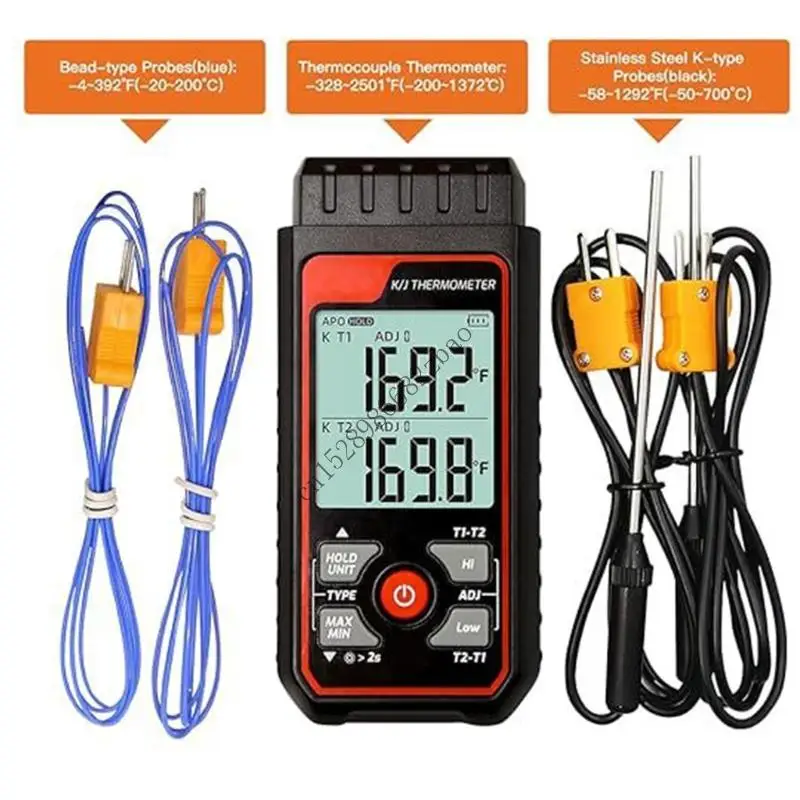 

H7EA Two Input Channel Digital Heat Gauge for T/C Detectors with Sensors Extensive Heat Scale Notification Feature Use