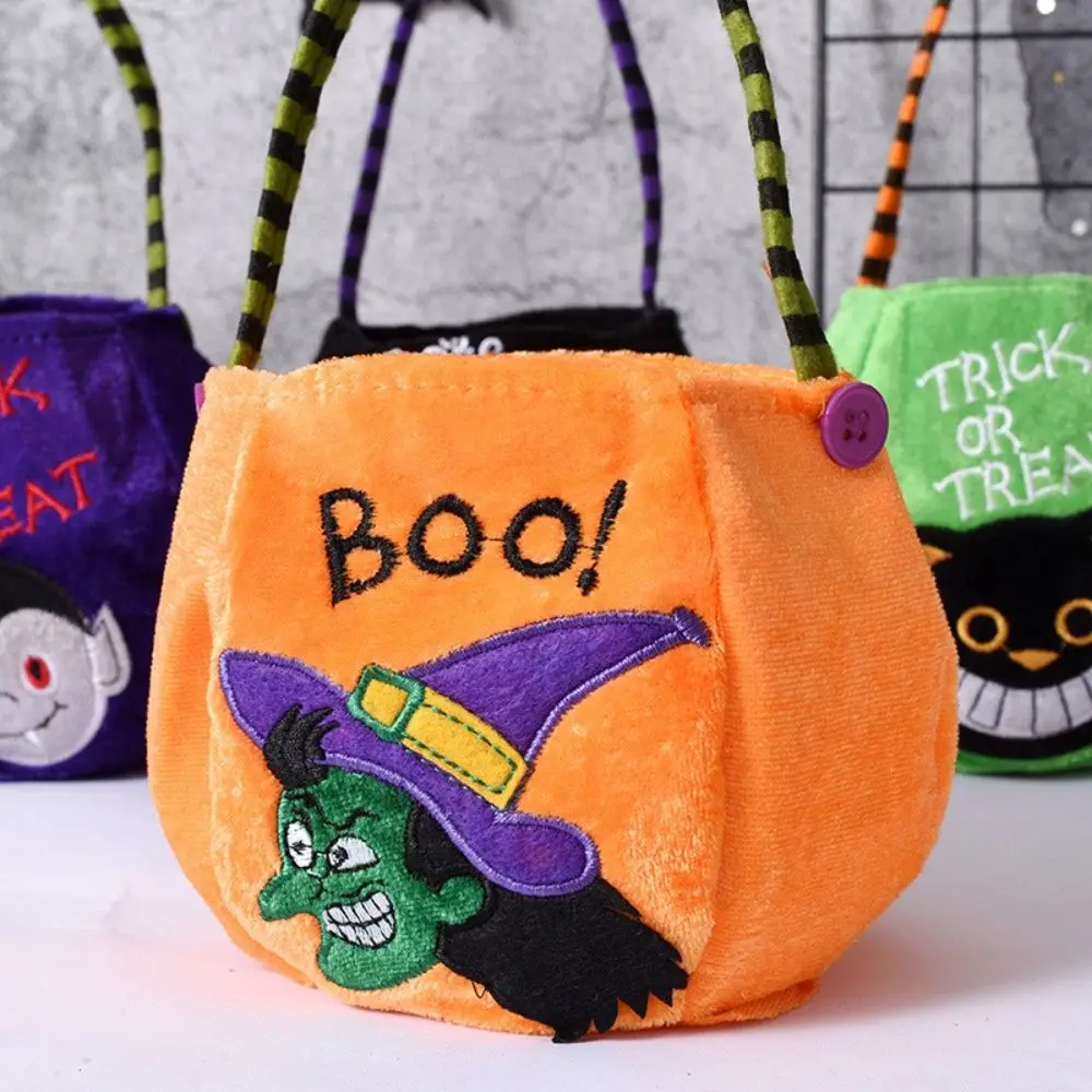 Black Cat Elf Gift Bag para crianças, Trick or Treat, Halloween Candy Bag, Pumpkin Handbag