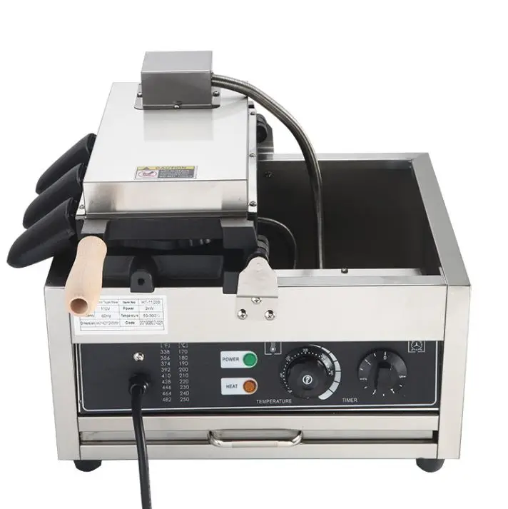 Mini waffle hot dog machine   maker  making 