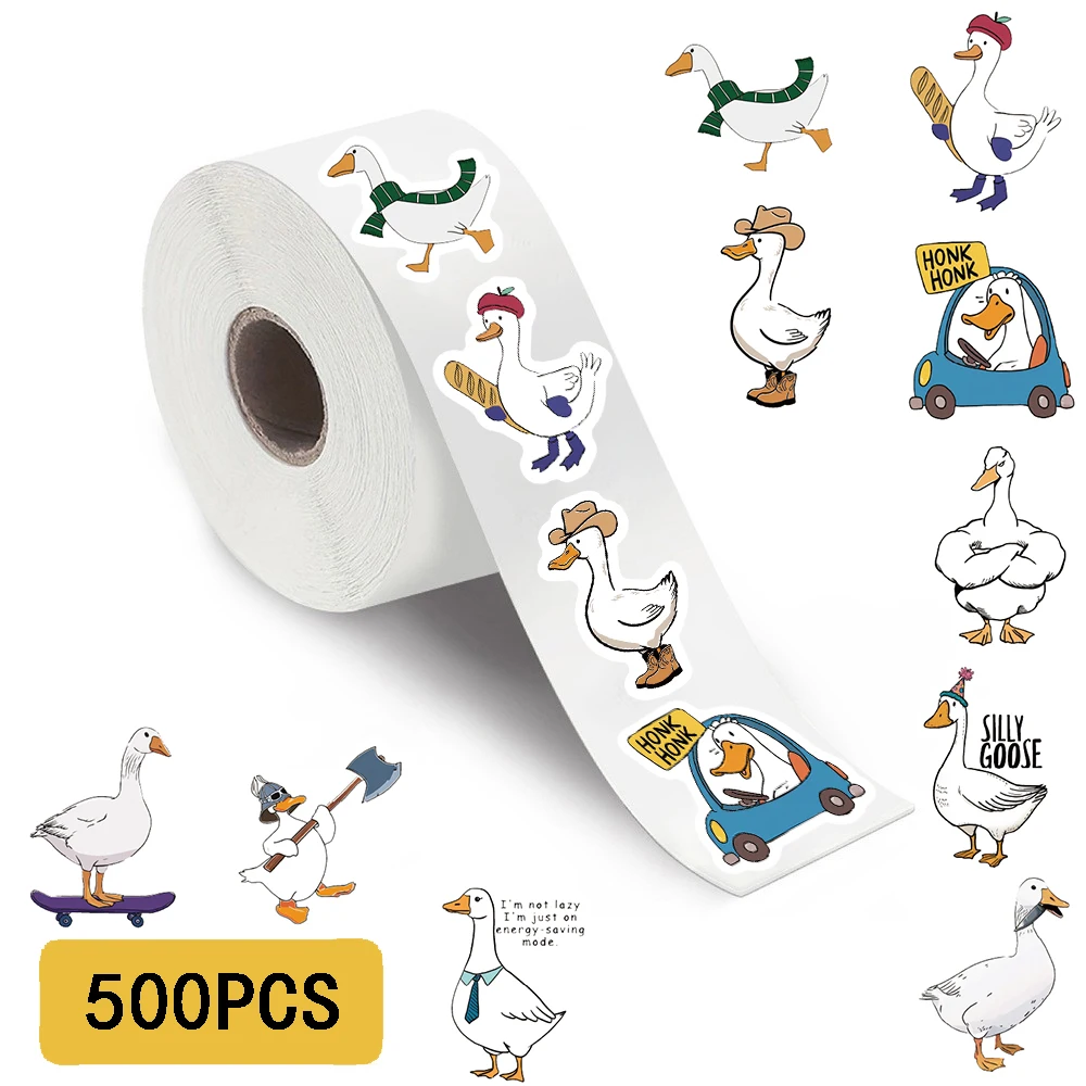 AliExpress NONE 500Pcs/Roll Funny Goose Stickers Bicycle Skateboard Cartoon Graffiti Bicycle Fashion Laptop Luggage Fashion Painting