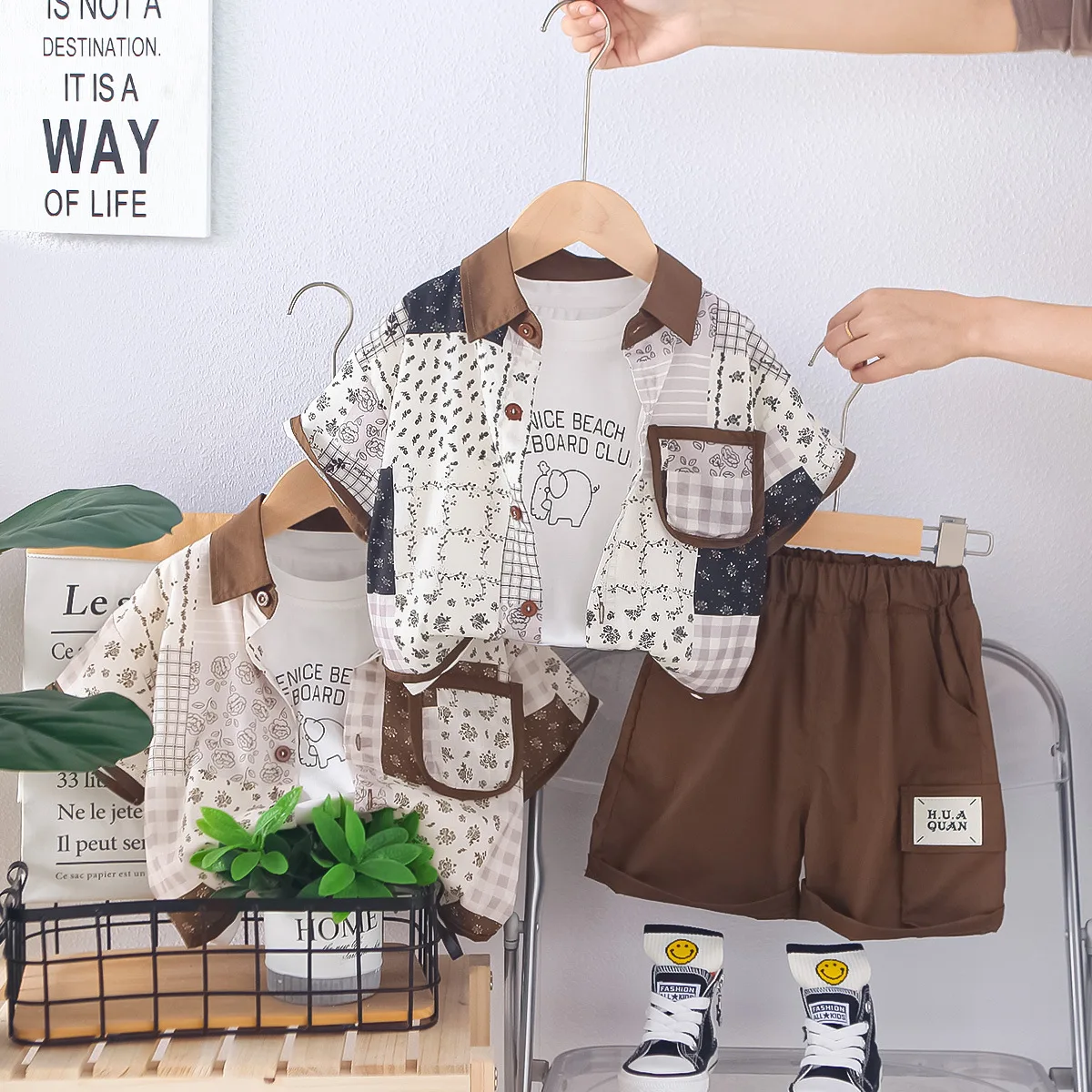 

Boys Clothes Sets Summer 2025 Children Shorts Shirts T-shirts Short Pants 3pcs Casual Suit For Baby Outfits Kids Tracksuits 4 5Y