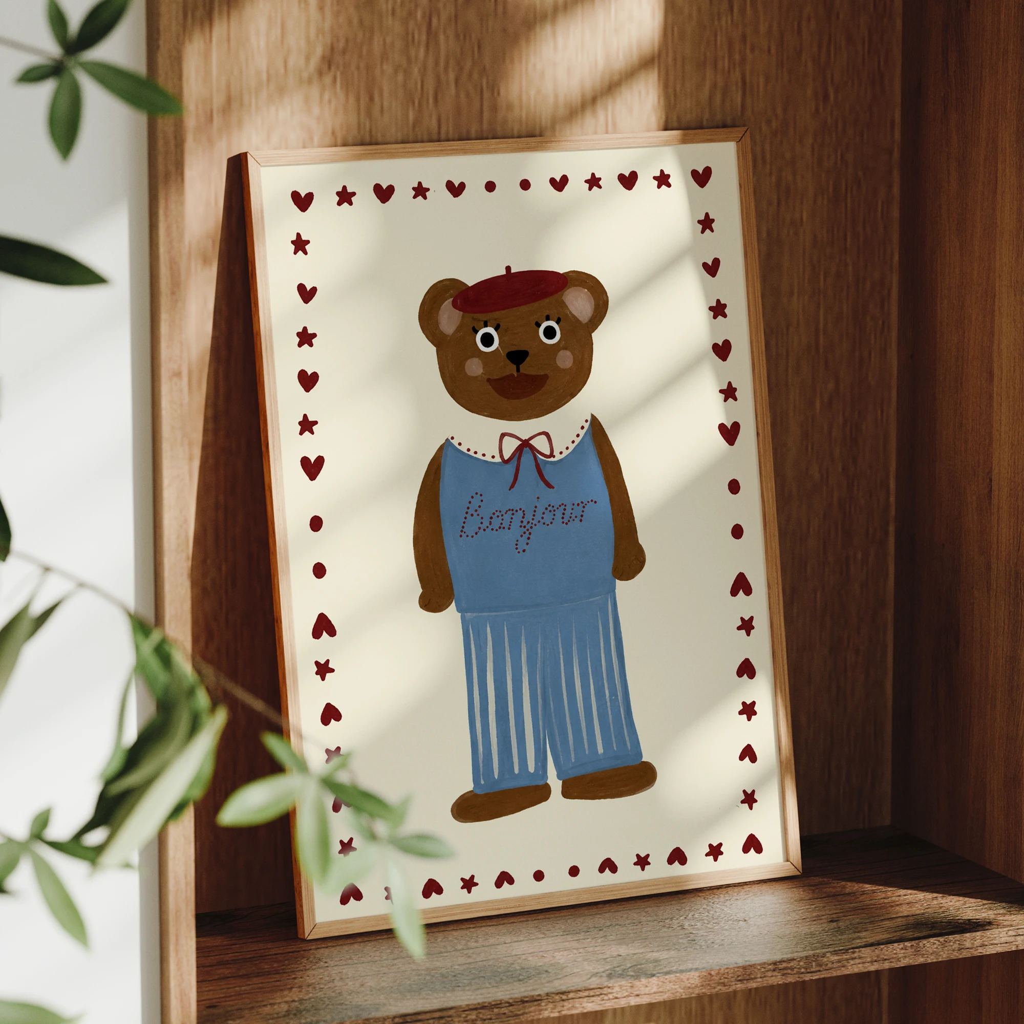 Desenho animado francês bonjou - Home Decor Canvas avaliação e preço