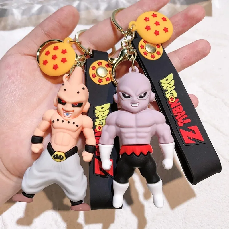 Anime Dragon Ball Keychain Fashion Jewelry Son Goku Vegeta Piccolo Action Figures 8CM PVC Key Ring for Men Women Bag Pendant view 4