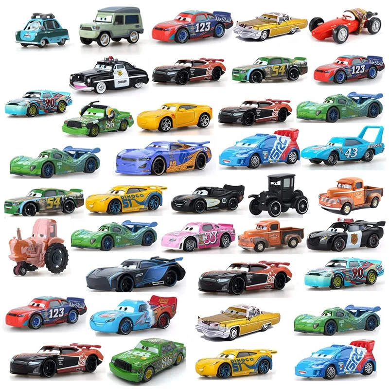 Racing Cars Toy Chick Hicks Lightning Original Mini Car 1 3 Dinoco Racers 2 Collection Diecast Metal King Model Birthday Gift