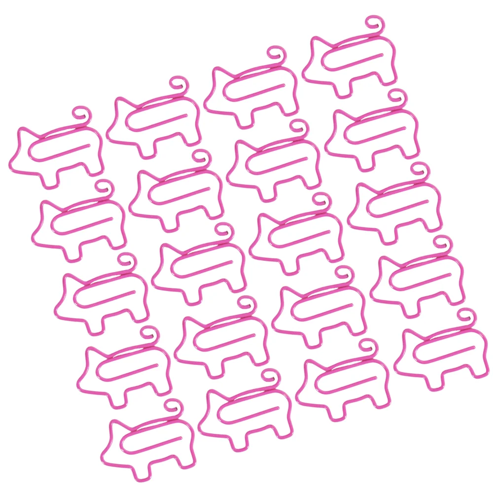 30 Pcs Animal Design Paper Clips Pink Office Supplies Cartoon Decorative Items Magnetic Bookmark