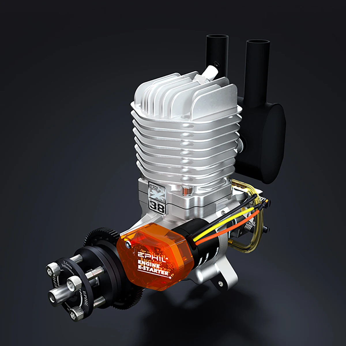 EPHIL X-38cc-R PRO Modelvliegtuigmotor Elektrische start Eencilinder Tweetakt achterste vaste vleugel - afbeelding 1