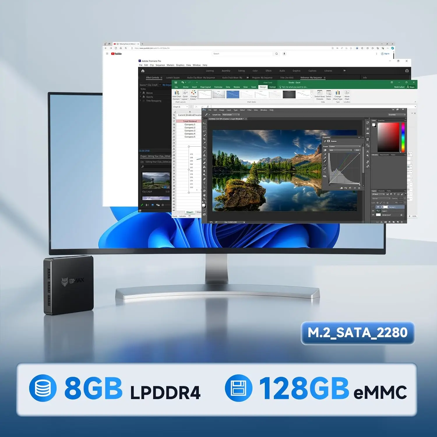 بي ماكس B1 كمبيوتر صغير |   وين11 برو |   إنتل N4000 |   8+128 جيجا |   واي فاي ثنائي النطاق |   4K@60 هرتز |   رفيعة للغاية |   مكتب صامت/المنزل