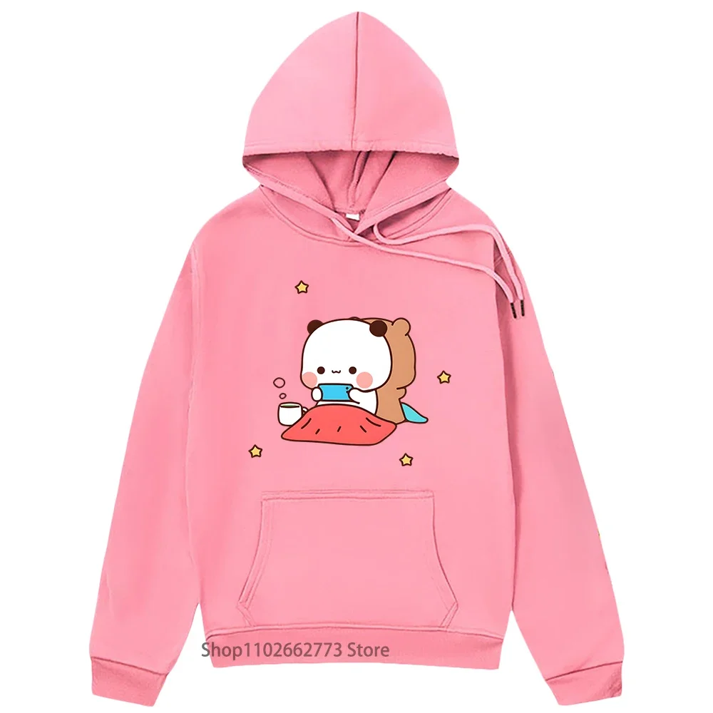 Bubu Dudu Hoodies for Teen Girls Cartoon Panda Bear Sweatshirts Women Clothing Men Kawaii Graphic Casual  Y2k Clothes Fleece Top