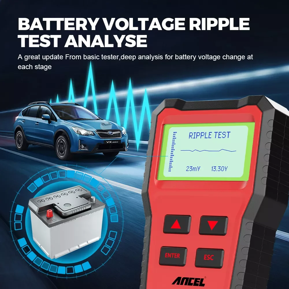 ANCEL BST100 Car Battery Tester 12V Battery Analyzer Cranking Charging Circuit Test Car Battery Charger Auto Inspection Tools