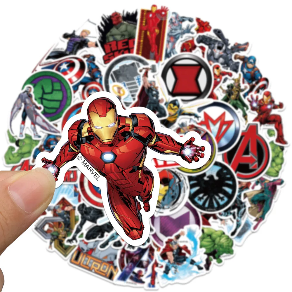 50PCS Disney Movie Marvel Stickers Anime Decal Skateboard Laptop Motorcycle Guitar Cute Kawaii Cartoon Sticker Pack Kids Toy