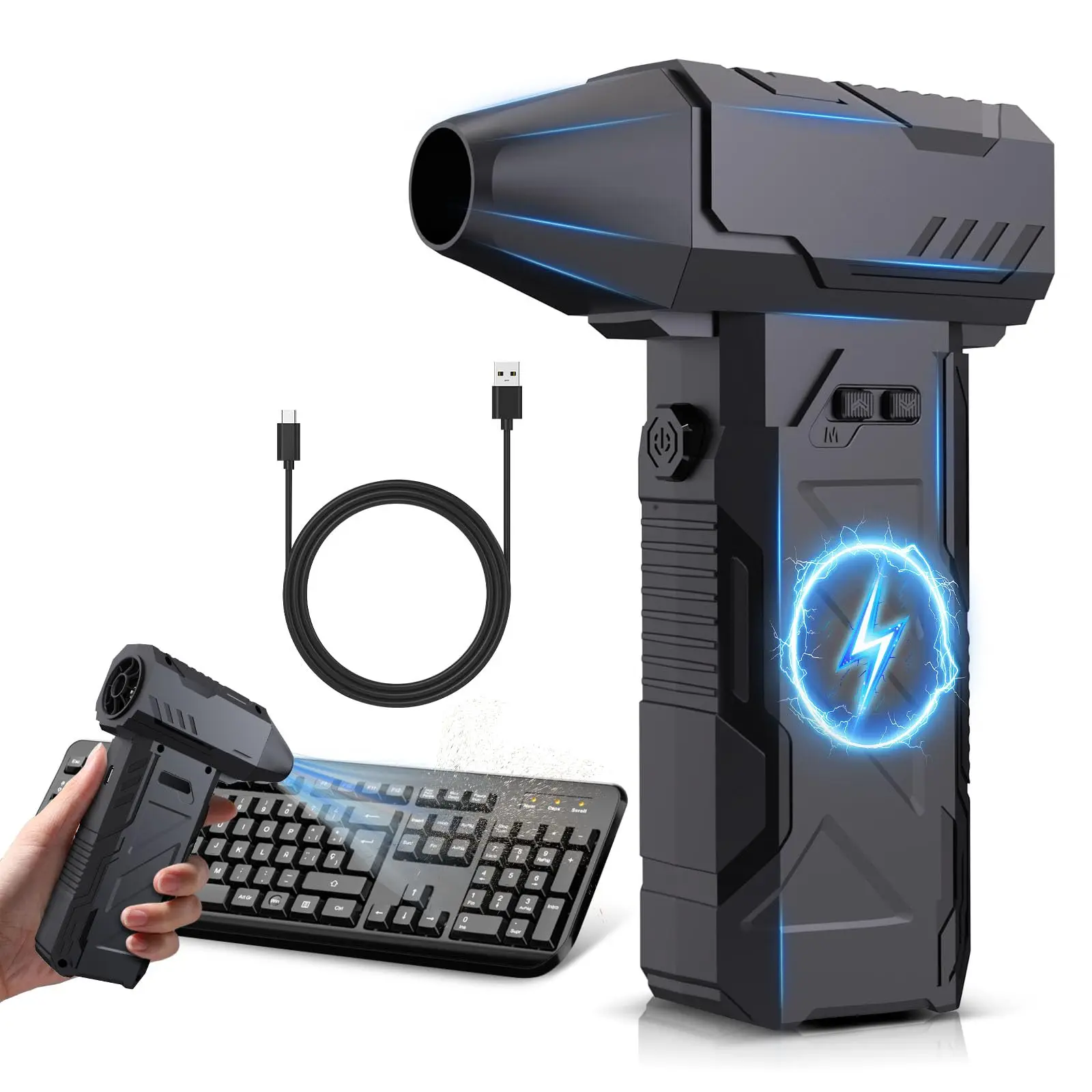 

Новый мини-турбоструйный вентилятор, электрическая воздушная тряпка, портативный вентилятор для чистки клавиатуры компьютера, перезаряжаемый пылесос 130000 об/мин