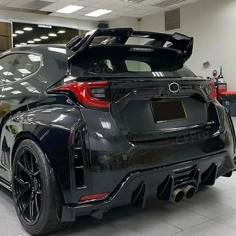 سبويلر خلفي عالي الجودة من ألياف الكربون الحقيقية FRP سبويلر خلفي للسقف جناح خلفي T نمط ملحقات السيارة لسيارة Toyota GR Yaris 2021up #6