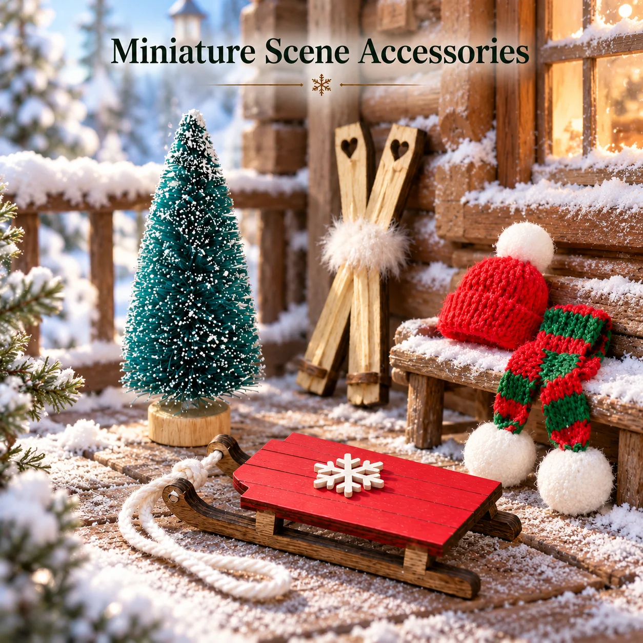 5pceMiniature Christmas accessories,dollhouse Christmas village tabletop micro landscape decoration set,for collectors'collectio